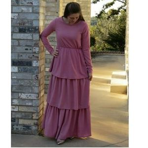 Sweater ruffle dress